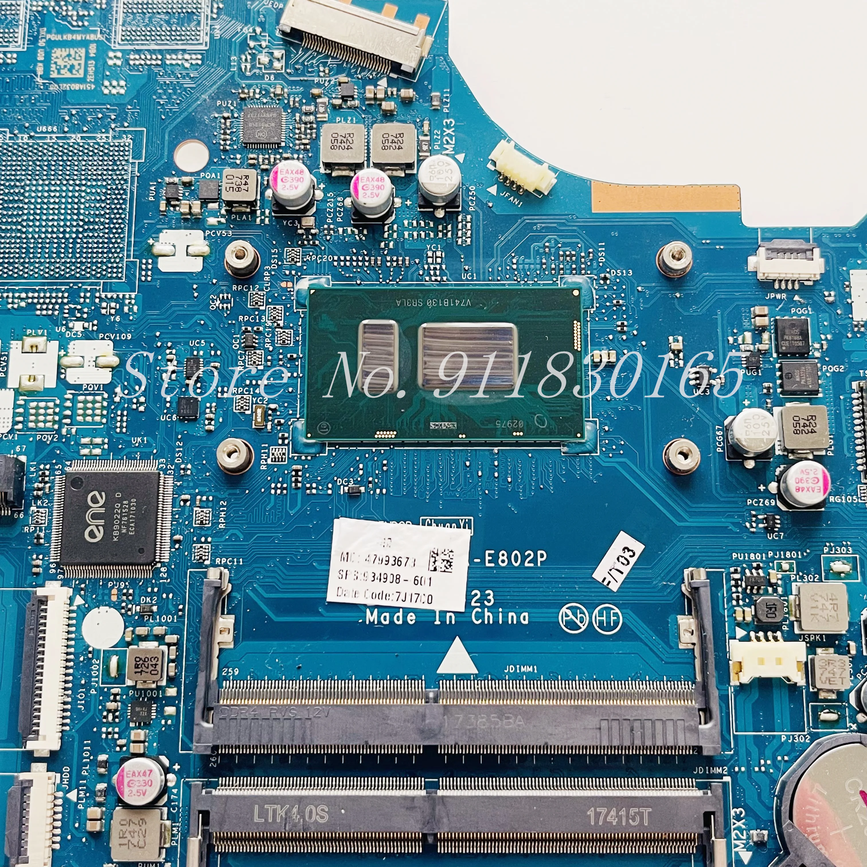 Imagem -03 - Laptop Motherboard para hp Pavilion Mainboard com Core i3 i5 i7 Cpu Uma Ddr4 100 de Trabalho La-e801p La-e802p 15-bs 15t-bs 250 g6