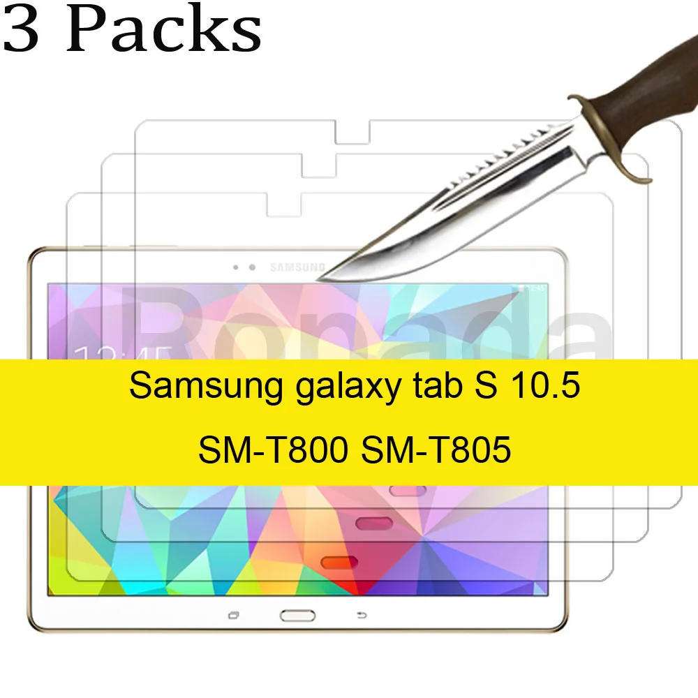 3PCS Glass screen protector for Samsung Galaxy Tab S 10.5 SM-T800 SM-T805 tablet protective film