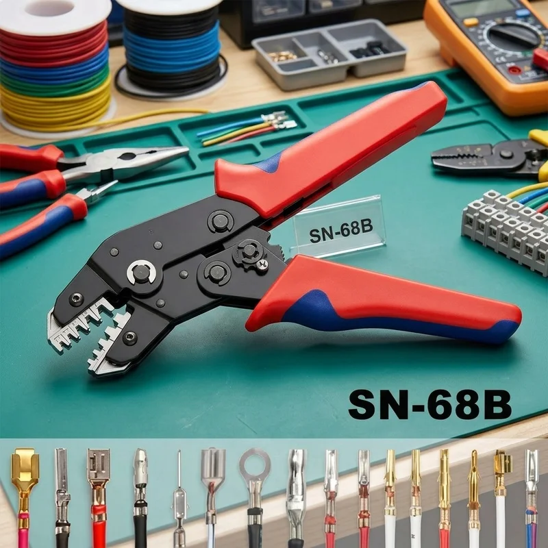 SN-68B Ratchet Crimping Pliers for JST PH XH VH JWPS Dupont 2.54mm Open Barrel Terminals Wire Connector Crimper Tool
