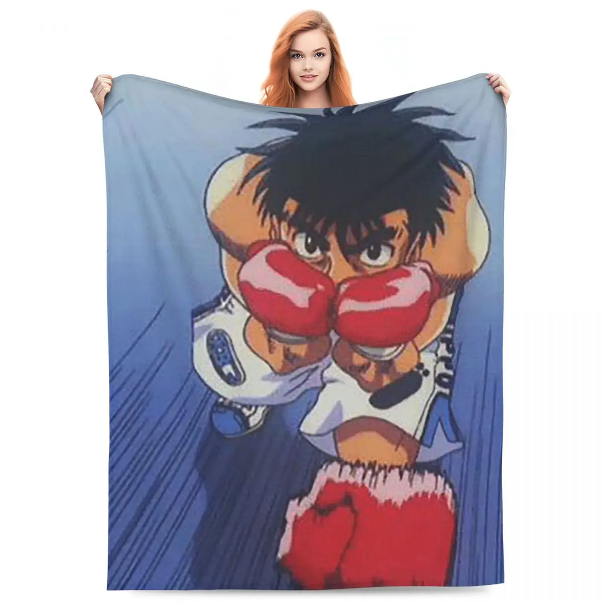 Hajime No Ippo Alfombrilla Anime Blanket Flannel Sofa Throw Blanket Multi-function for Couch Bedding Office Throws Bedspread