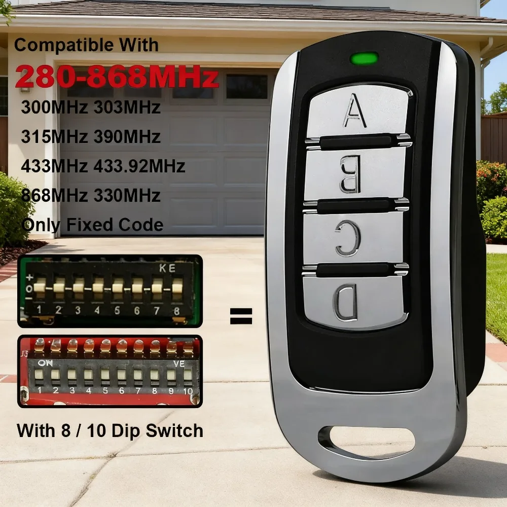 Compatible with300MHz303MHz315MHz330MHz 433MHz 868MHz 8/10 Dual in-line Package Switches Multi-frequency280-868MHz RemoteControl