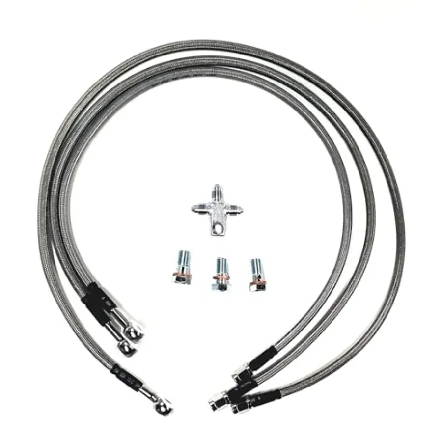 

Compatible with Yamaha Raptor 700 and 660 +2 +2 Braided Stainless Steel Front Brake Line Kit for Enhanced Performance and Durab