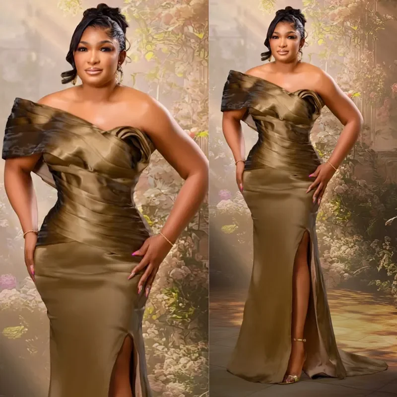 

Элегантное женское вечернее платье русалки по индивидуальному заказу, 2026, сексуальное платье на одно плечо со сложенным боковым разрезом на день рождения, платье для второго приема