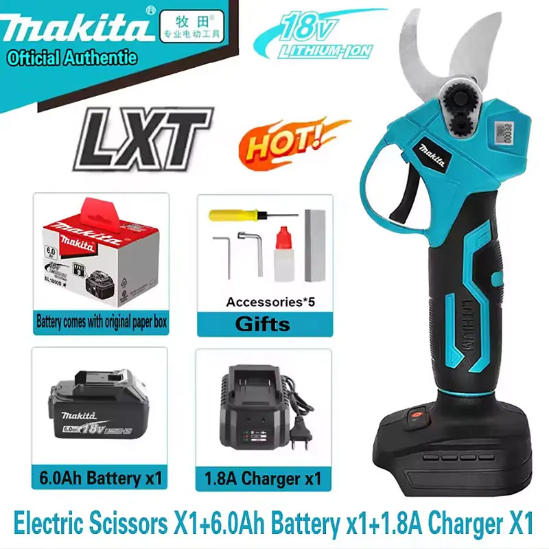 Makita 18V borstelloze elektrische schaar Draadloze snoeischaar Multifunctionele fruitboomtakkensnijder Tuingereedschap