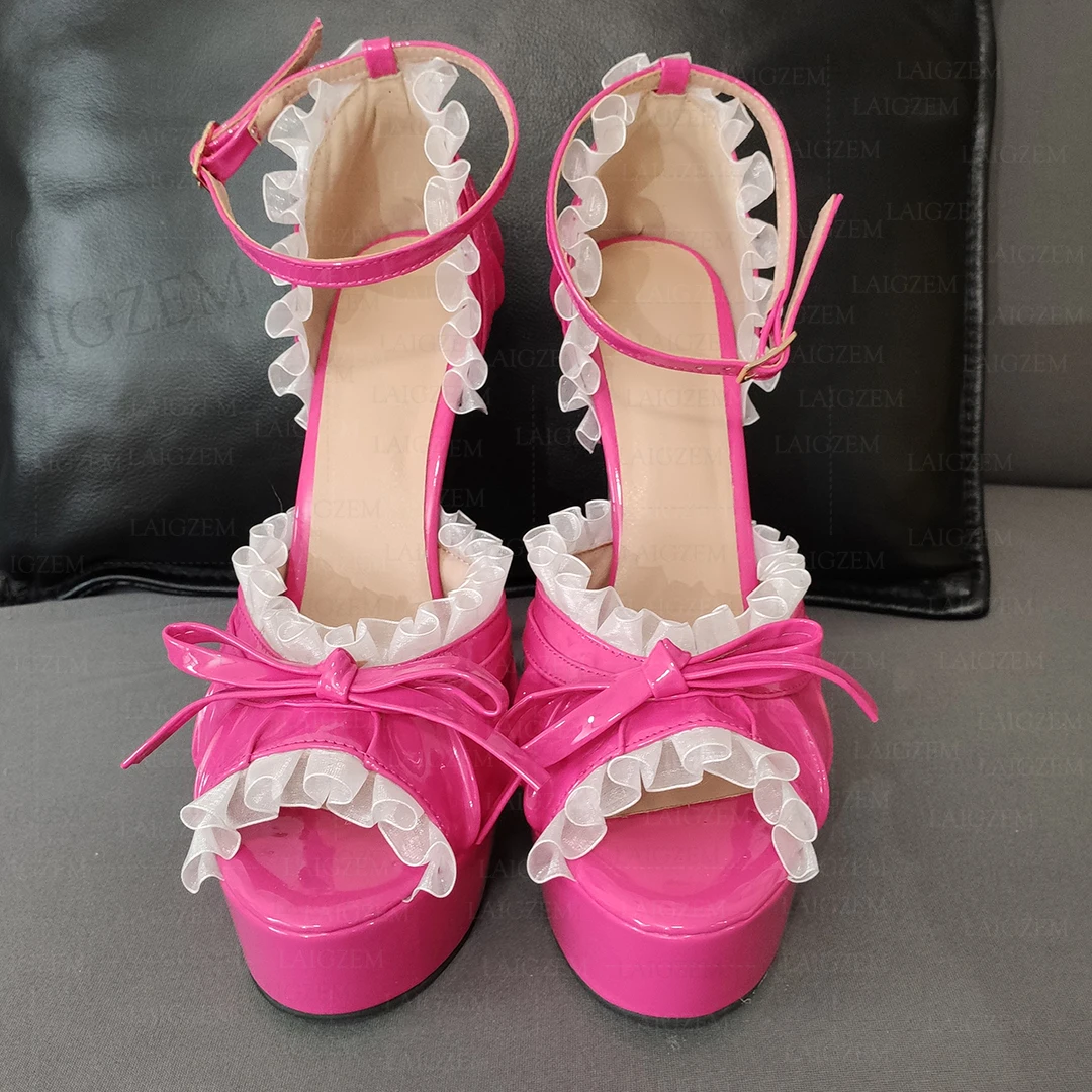 

Женские туфли-лодочки BERZIMER на платформе с открытым носком на тонком высоком каблуке для свадьбы и выпускного вечера, большие размеры 41, 43, 45, 50, 52