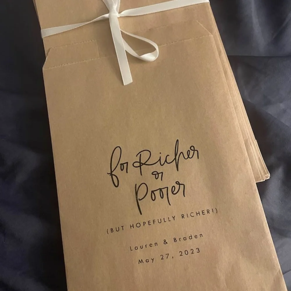 For Richer! or Poorer , But hopefully Richer! Favor Bags, Wedding Scratchers Favor, Custom Wedding Lottery Ticket Gifts Bags