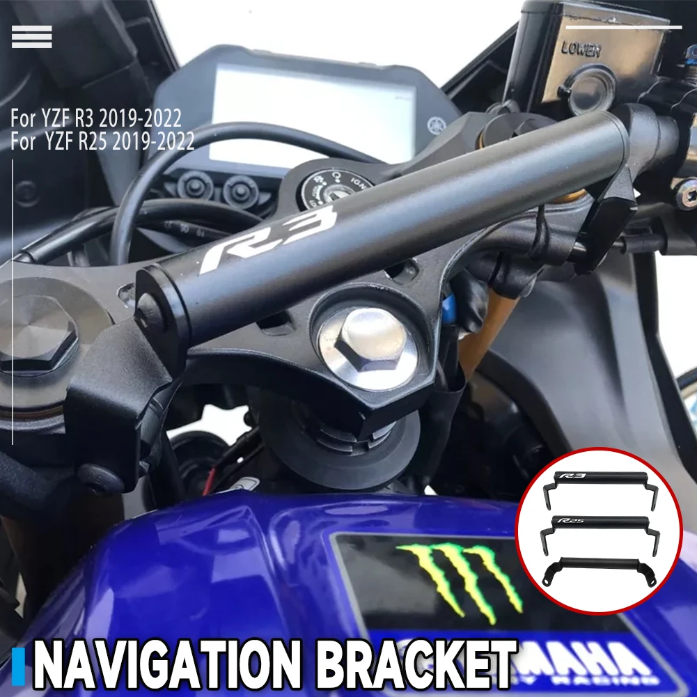 

YZF-R3 2019-2022 Motorcycle Accessories GPS Phone Stand Bracket Holder Navigation Bar For YAMAHA YZF R3 R25 Navigation Bracket