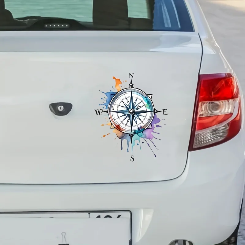 Sturdy Reflective Vinyl Sticker Mountain Range Compass Ideal for Outdoor Camping Vehicles Motorcycles