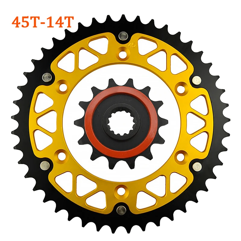 Motorcycle 520 45T-52T 14T Front Rear Sprocket For SUZUKI DR250 DR-Z250 RM250 RMX250 DR350 DR-Z400 DR RM RMX DRZ 250 350 400 L M