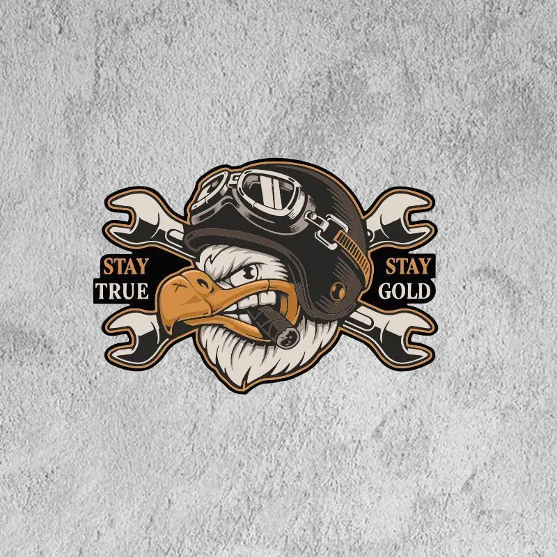 Motorcycle Sticker Owl Texture Retro Helmet Sticker Car Sticker Electric Body Decoration Scratch Cover Sticker image 4