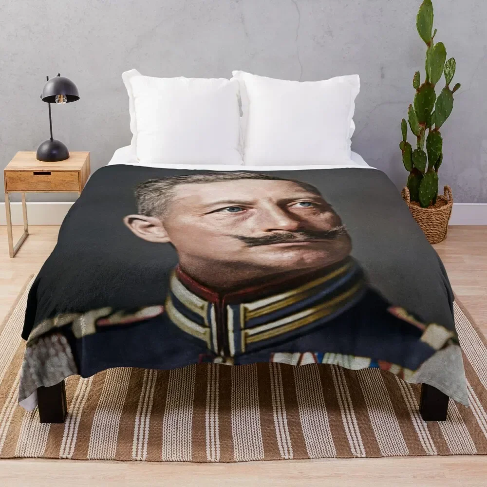 

Kaiser Wilhelm II, 1908 colorized Throw Blanket For Sofa Thin Summer Blankets