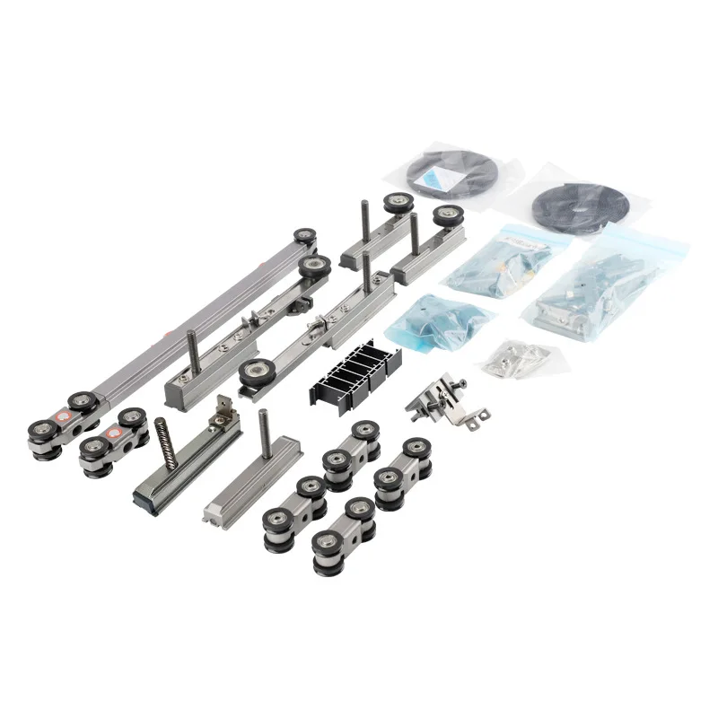 Three linkage sliding door sliding rail accessories double buffer hanging door track balcony partition door hanging wheel