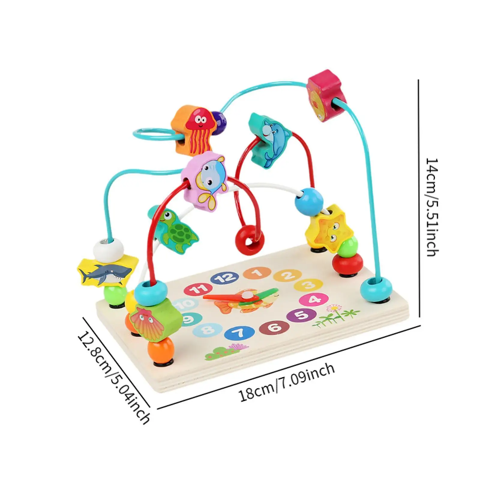 Juguete de laberinto de cuentas de madera para preescolar, habilidades motoras finas, enseñanza del Color, círculo educativo, desarrollo para regalo de Navidad