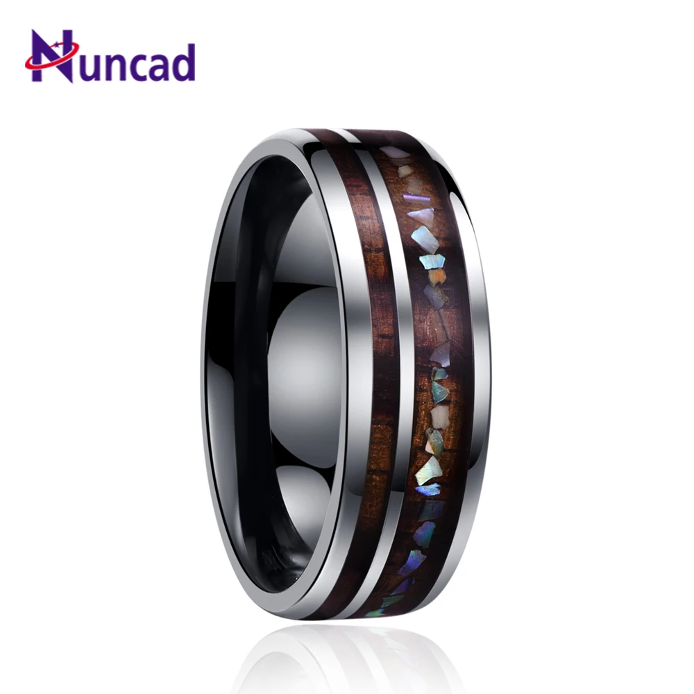 

Nuncad классические мужские кольца шириной 8 мм шпон ручной работы инкрустация сломанная оболочка карбид вольфрама кольцо для подарка мужа Прямая поставка t098r