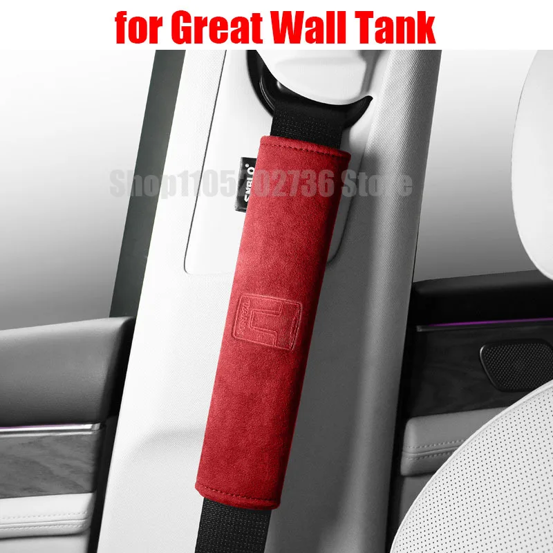 

2Pcs Made of Alcantara Suede Seat Belt Cover for Great Wall GWM Tank 300 400 500 700 Car Shoulder Pad Seat Belt