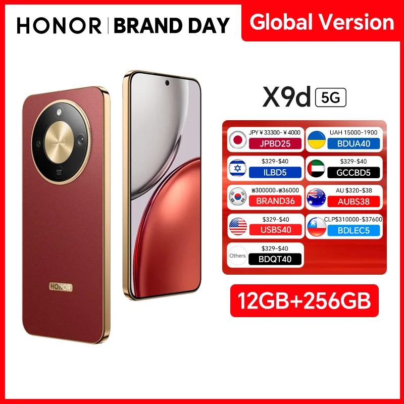 New HONOR X9d Global Version 12GB+256 Smartphone 6.79'' 120Hz Screen 108MP AI Camera 8300 mAh 66W Super Charging NFC