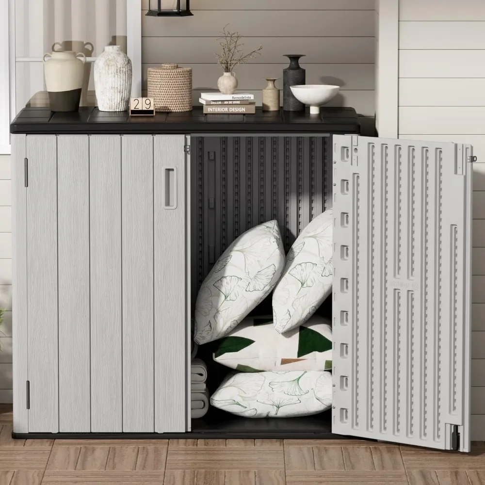 

Outdoor Storage Cabinet for Patio & Garden Shed, 37Cu.ft Outdoor Storage Shed Waterproof,Horizontal Outdoor Storage for Garage,
