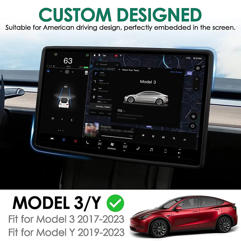 

Для Tesla Model 3 y автомобильная силиконовая рамка экрана, защита края дисплея, защитный чехол для центральной консоли, противоскользящие аксессуары