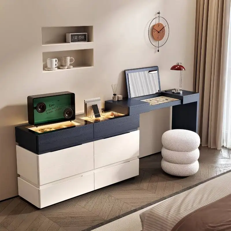 

Makeup Shelves Vanity Desk Storage Space Simple Modern Adult Dressing Table Room Stuff Corner Coiffeuse De Chambre Furnitures