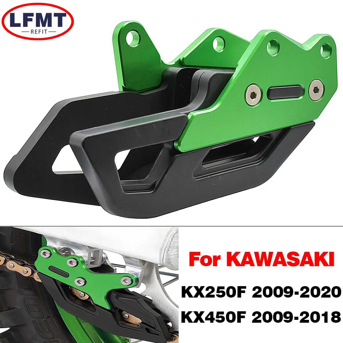 For Kawasaki KX-250F KX-450F KX 250F 450F KX250F 2006-2020 KX450F 2006-2018 Motorcycle CNC Aluminum Chain Guide Guard Protector