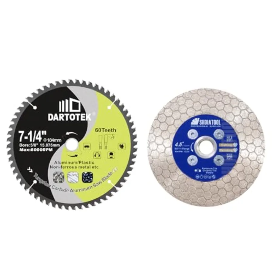 

Отрезной диск по алюминию 7-1/4 дюйма/184 мм, 60 зубьев TCG, TCT-пильный диск для алюминия и пластика с хвостовиком 5/8 дюйма для циркулярных пил