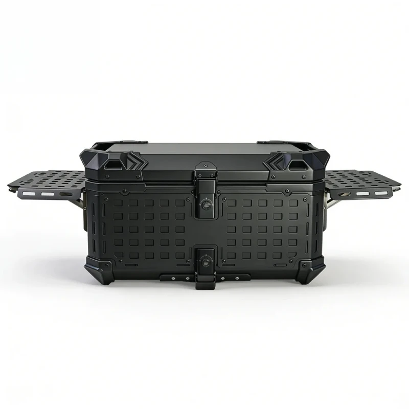 

Motorcycle Top Box-Aluminum Alloy 65L Waterproof Multifunctional Foldable Lage with Quick Release Two-wing Design