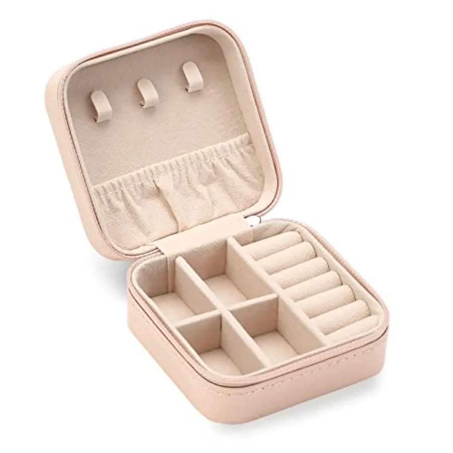 

Travel Jewelry Case, Mini Portable Jewelry Travel Boxes, Small Jewelry Organizer for Rings, Earrings, Pendants, Watches, Neckla