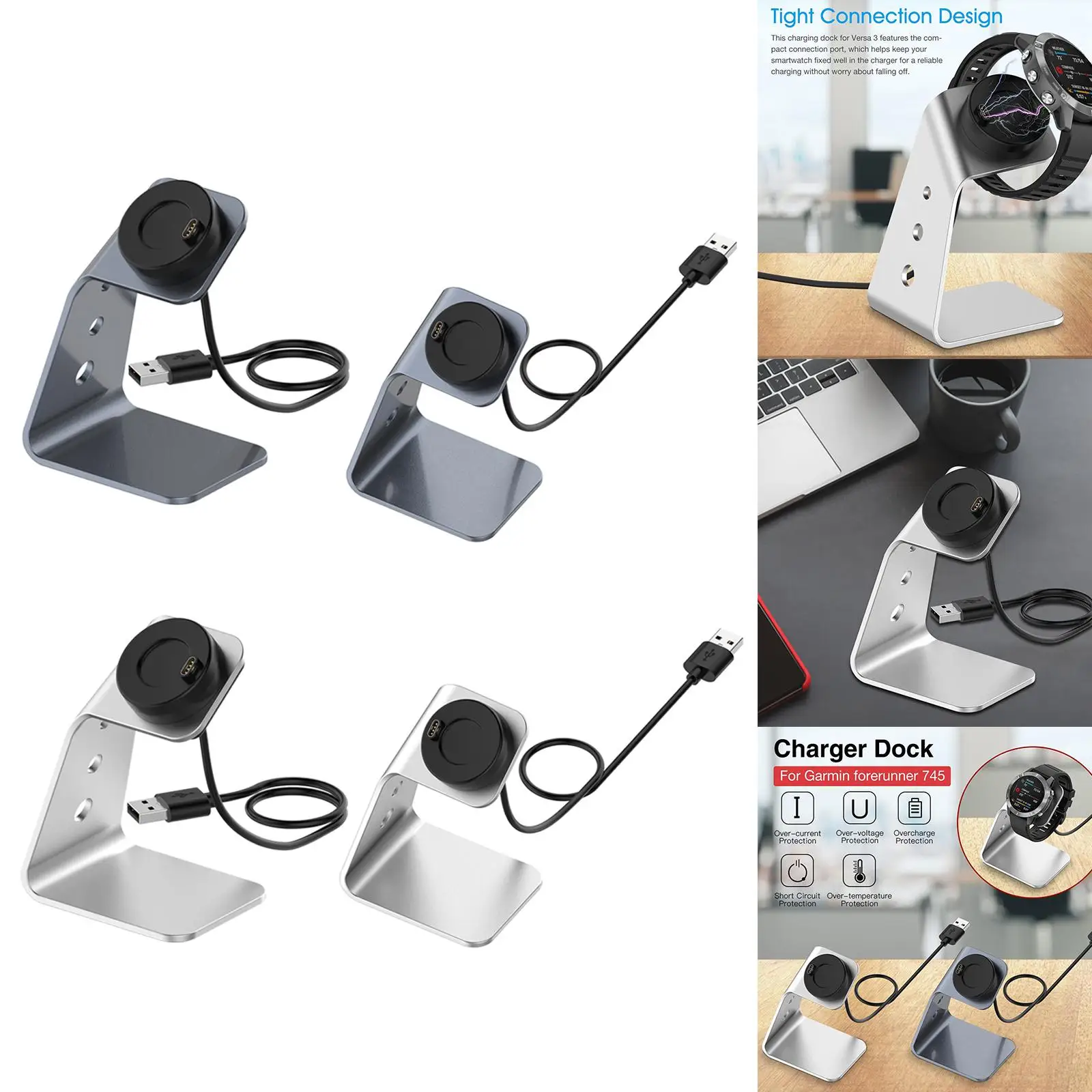 

1.5m Charger Dock Cradle Stand Adapter for Garmin Fenix 6 Smart Watch New