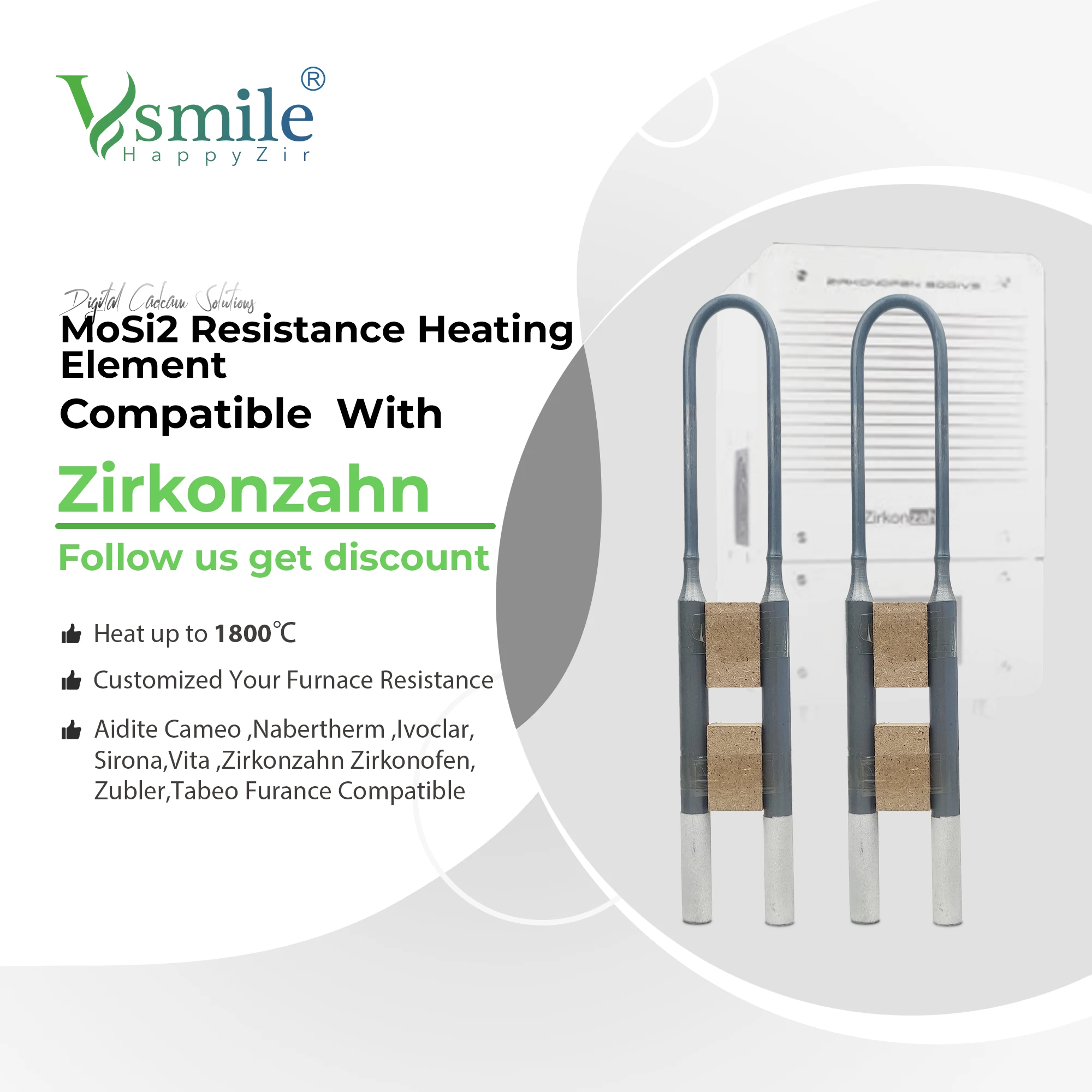 Zirkonzahn Zirkonofen600 Heating Elements Repacement MoSi2 Resistance For Dental Lab Zirkonofen 1500 and 600V3 Sintering Furnace