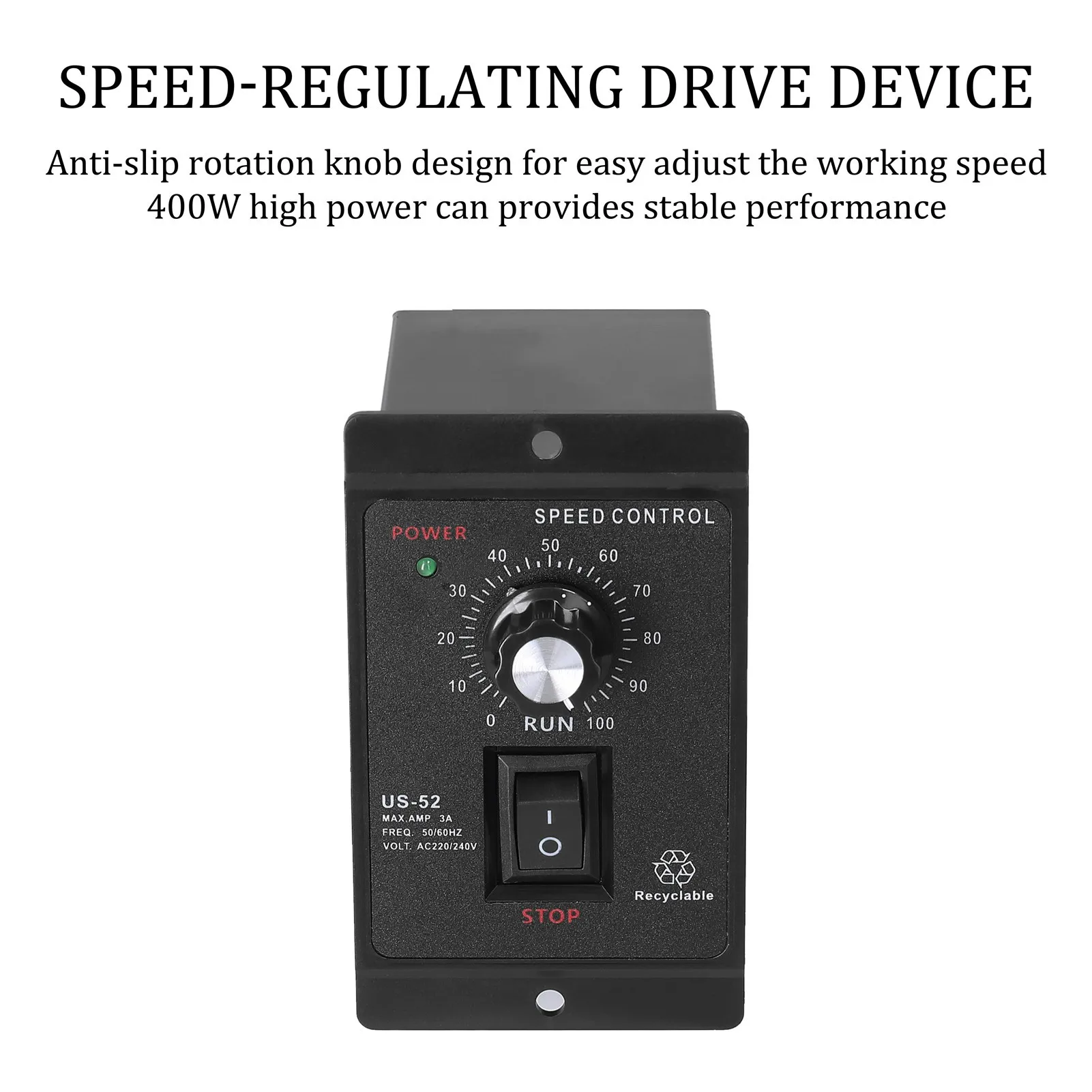 US-52 400W AC 220V 50/60Hz AC speed controller AC regulator motor control forword backword with filter capacitor Motor Speed