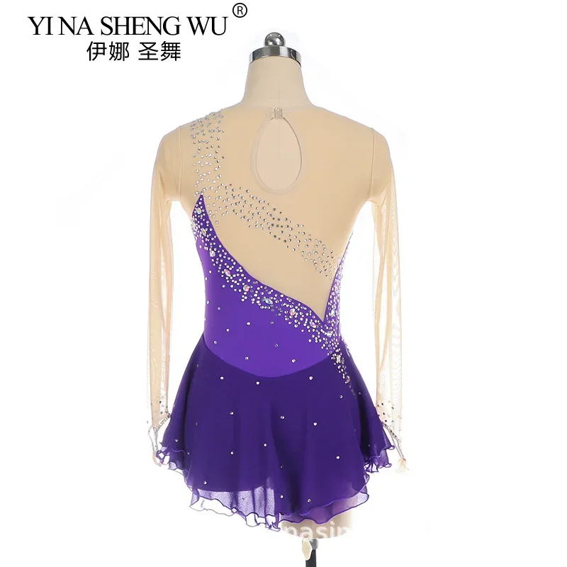 فساتين الباليه للأطفال والفتيات، تنانير ممارسة الرقص اللاتيني، فساتين التزلج على الجليد الاحترافية، مشدات ضيقة للجمباز #3