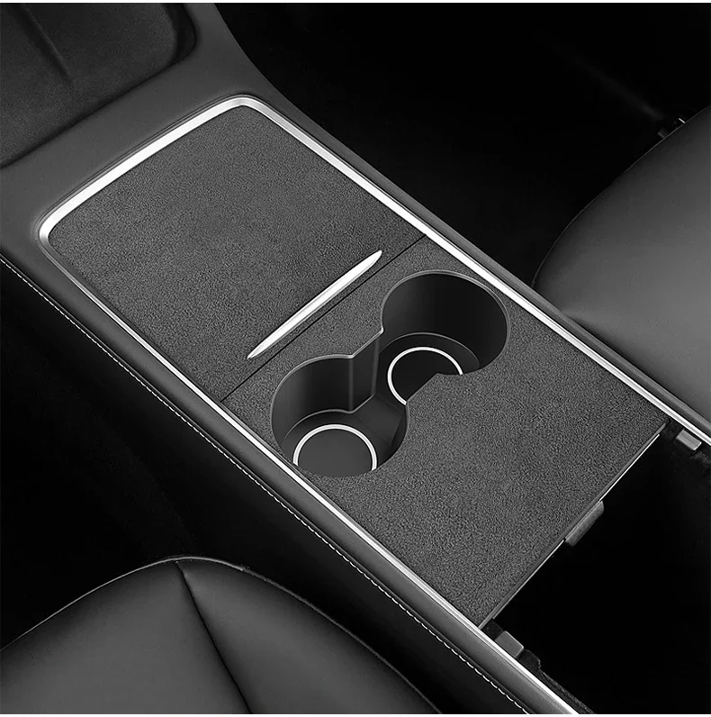 Für Tesla Modell 3 Y 2021 2022 2023 Auto Zentrale Steuerung Vorne Wasser Tasse Halter Trim Abdeckung Aufkleber Innen Dekoration zubehör – Detail 2