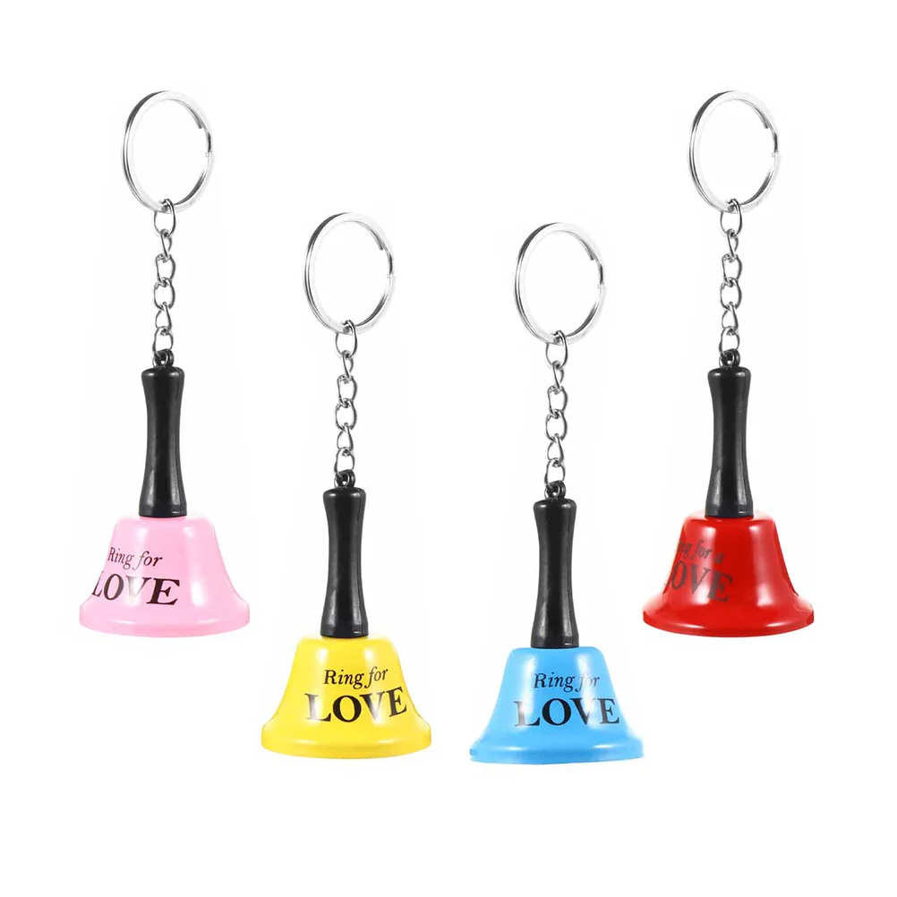 4 قطعة سلاسل المفاتيح جرس الإبداعية حجم صغير دائم المعادن مفتاح سلسلة الملحقات أنيق السفر جرس الحرف حلقات المفاتيح #3