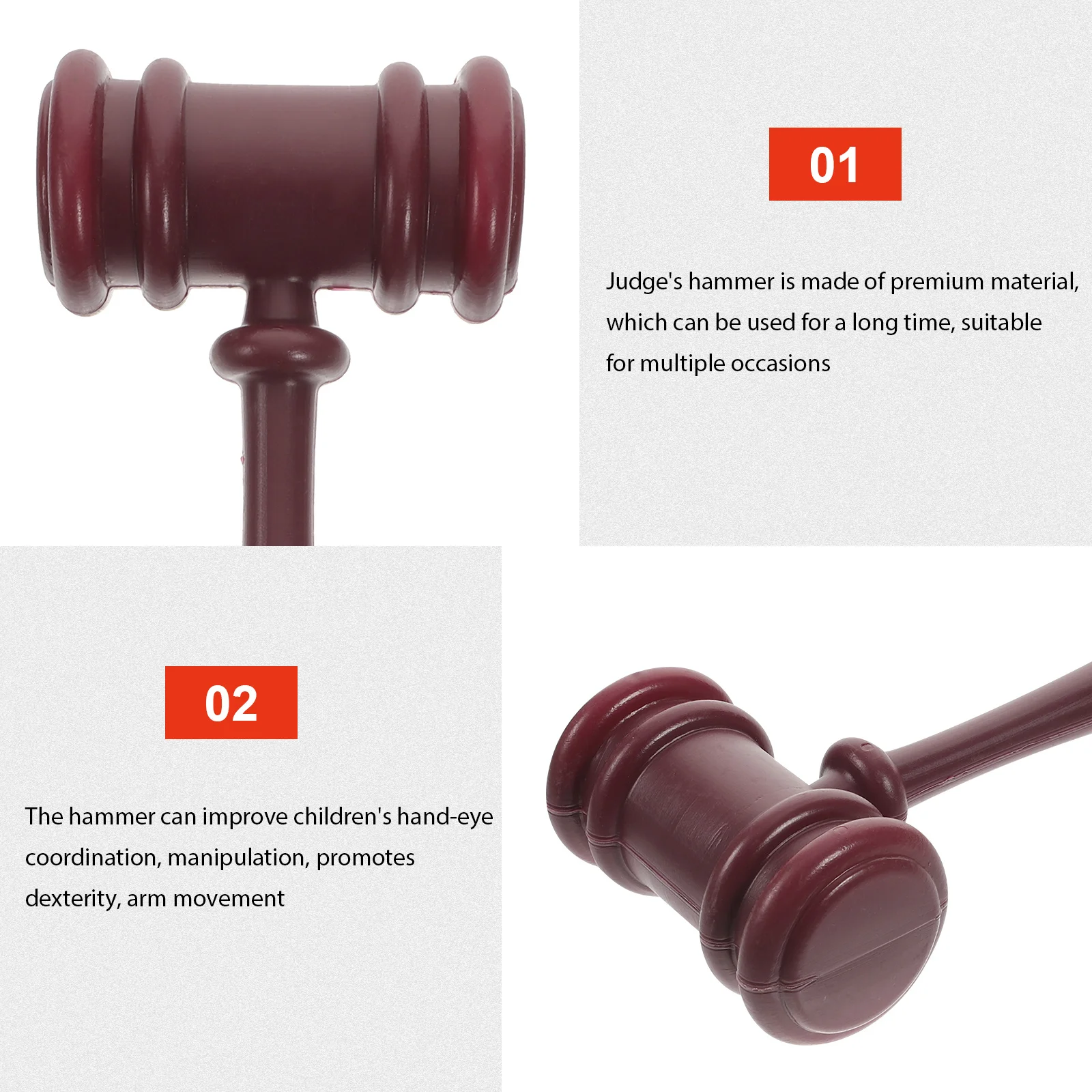 2 قطعة مطرقة القاضي في قاعة المحكمة أدوات مطرقة المزاد الصلبة المحمولة التعليمية الدعائم الحرف هدية للمحترفين القانونيين
