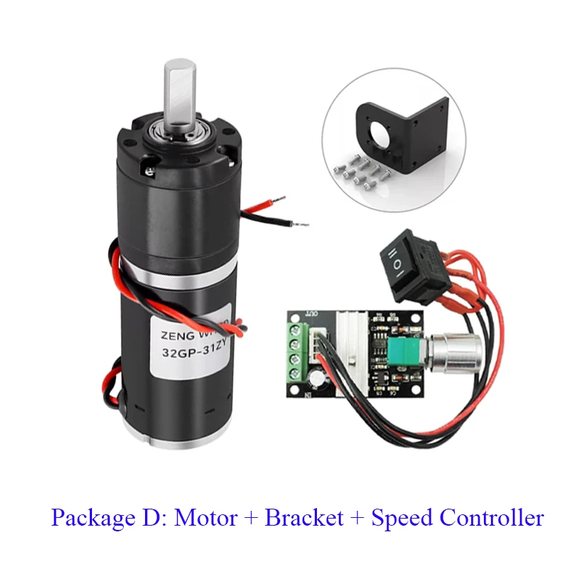 DC 12V/24V Planetary Reducer Motor 11-2160RPM 32GP-31ZY High Power 0.5-100Kg Large Torque Reverse Adjustable Gear Motor view 6