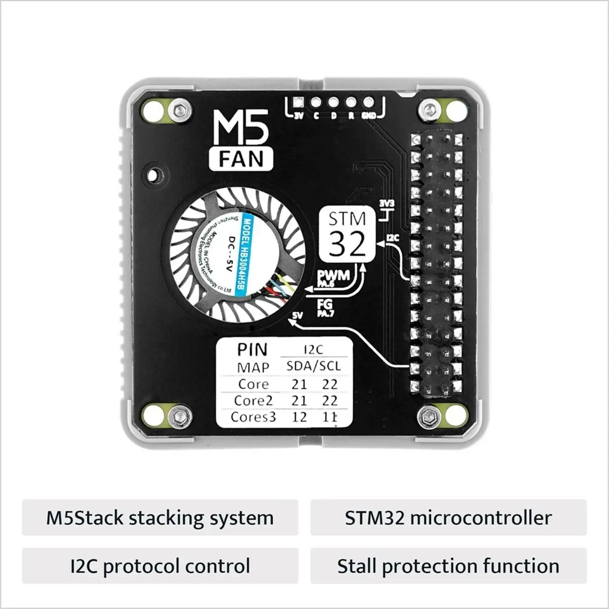 ■★New Arrival Fashion  Module Fan V1.1 Cooling Module for Stacking System, Fan Module V1.1, STM32 Microcontroller Protocol