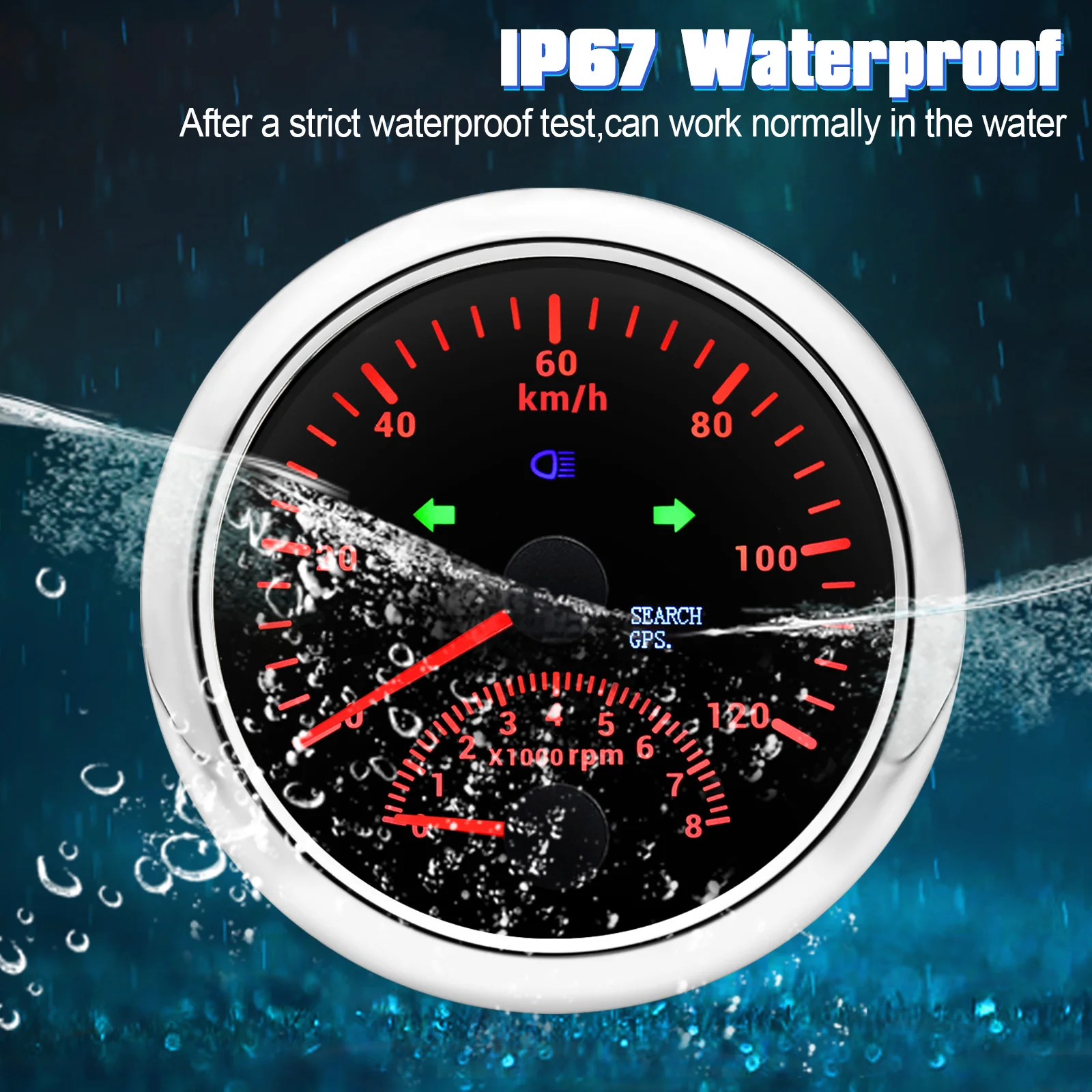 85mm Waterproof Gps Speedometer 120kmh/120mph/200kmh/200mph Digital Marine Gps Speed Tacho Meter for Moto Car Truck Boat