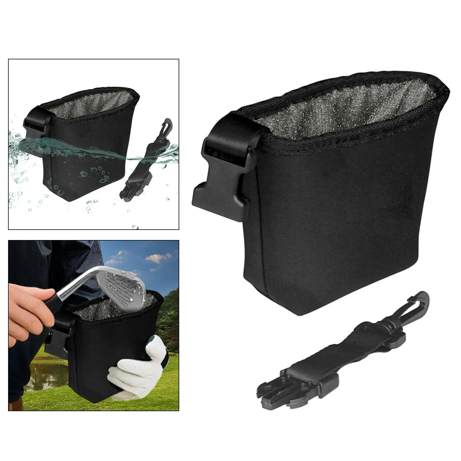 Golf Club and Golf Ball Cleaning Bag Cleaner Bag Waterproof Portable Detachable Clip Cleaner Pouch Gifts for Men Women