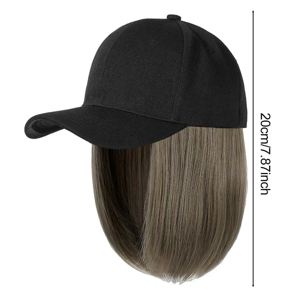 Cap-style Wig Beginner-friendly Wig Women’s Adjustable Baseball Cap with Synthetic Short Straight Bob Wig Heat Resistant Hair