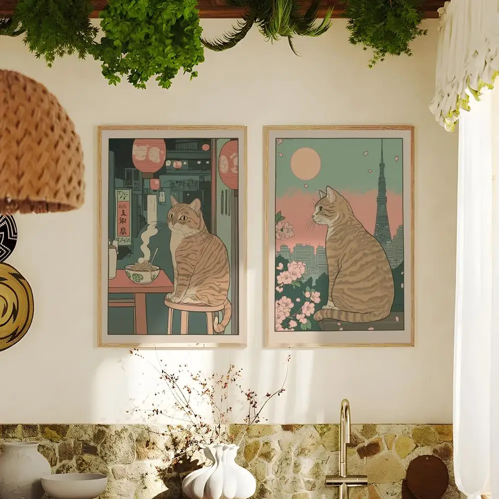 قطة اسكتلندية في حوض الاستحمام اللوحة الخط صديقة للبيئة القطن قماش المشارك مقاوم للماء جدار الفن لديكور المنزل هدية