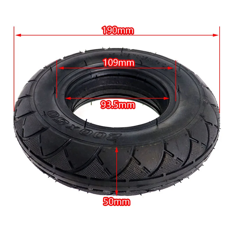 2 colors 1 pc Mobility Scooter wheelchair tire 200 x 50 (8x2) solid/foam filled 200x50 for Razor E100 E125 E200 Scooter Vapo