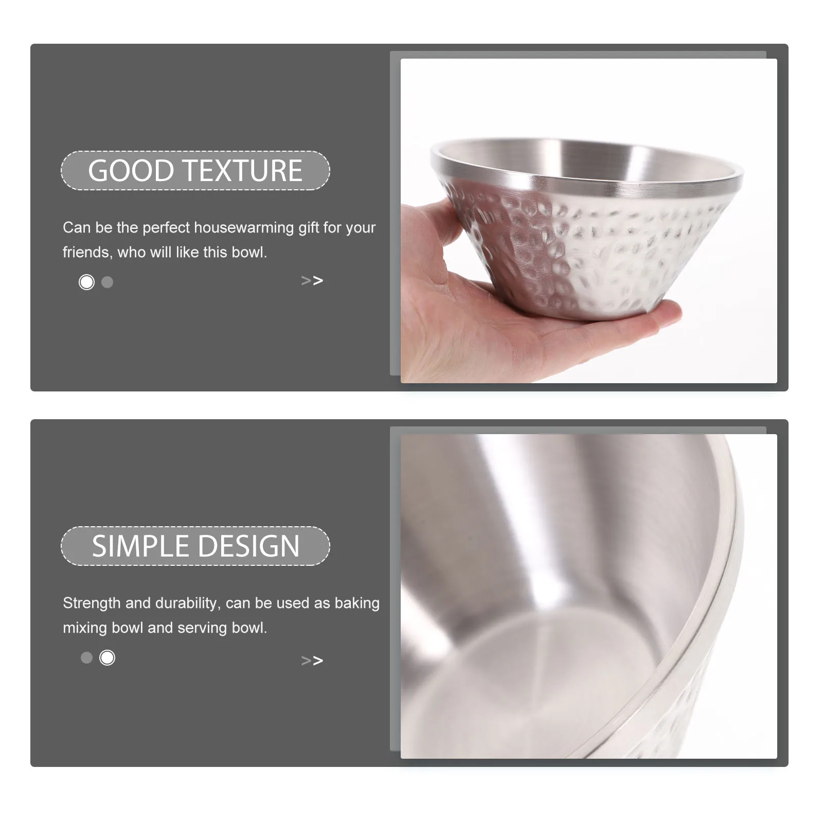 

Stainless Steel Salad Bowl Fruit Storage Bowls Noodle Ramen Food Container Soup Rice Holder Simple Design Elegant Fashionable