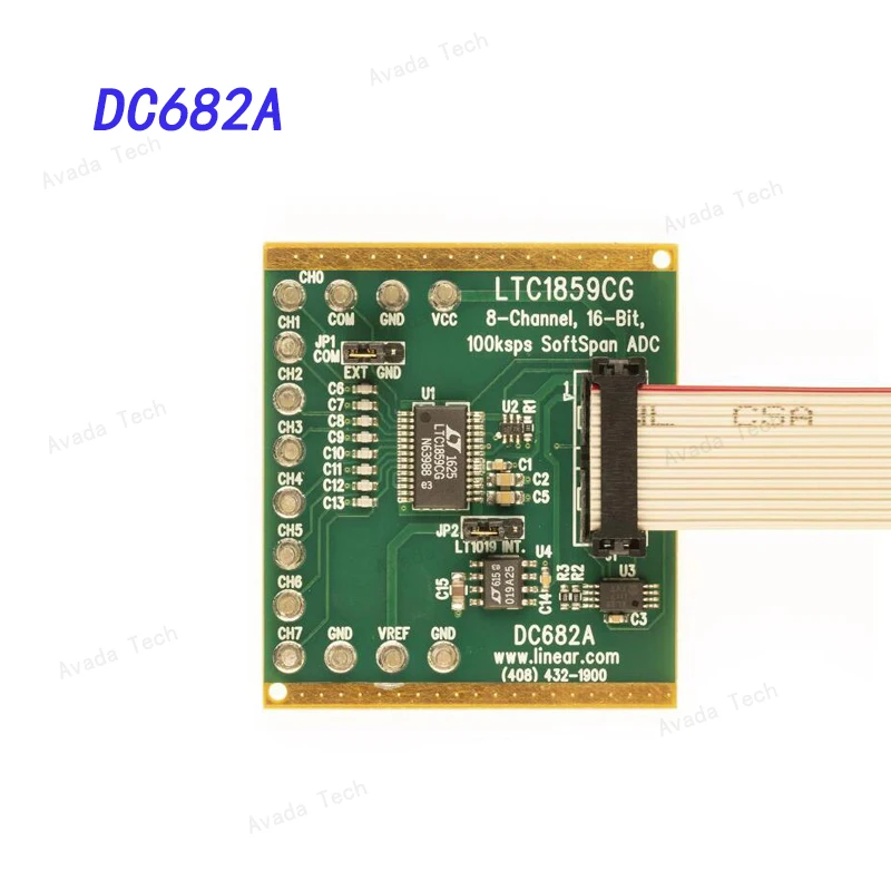 

DC682A Data Conversion IC Development Tools LTC1859CG Demo Board - 8-Channel, 16-Bit