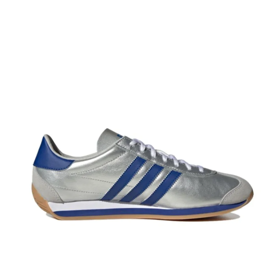 adidas originals COUNTRY OG Men's and women's models non-slip wear-resistant fashion casual low-top running shoes silver blue