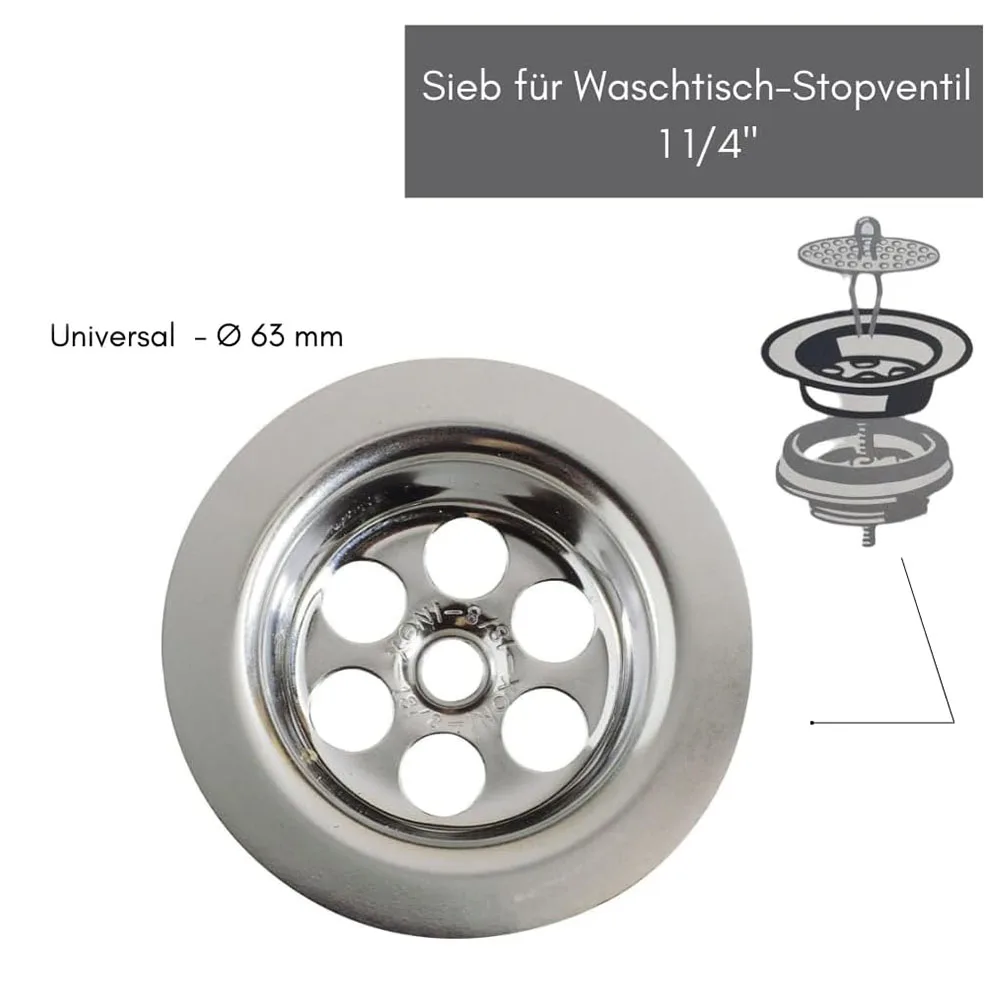 2 Set Küche Edelstahl Spüle Sieb 70 mm antike Becken Abtropffläche dekorative Spüle Zubehör Küchengeräte Wasserfilter