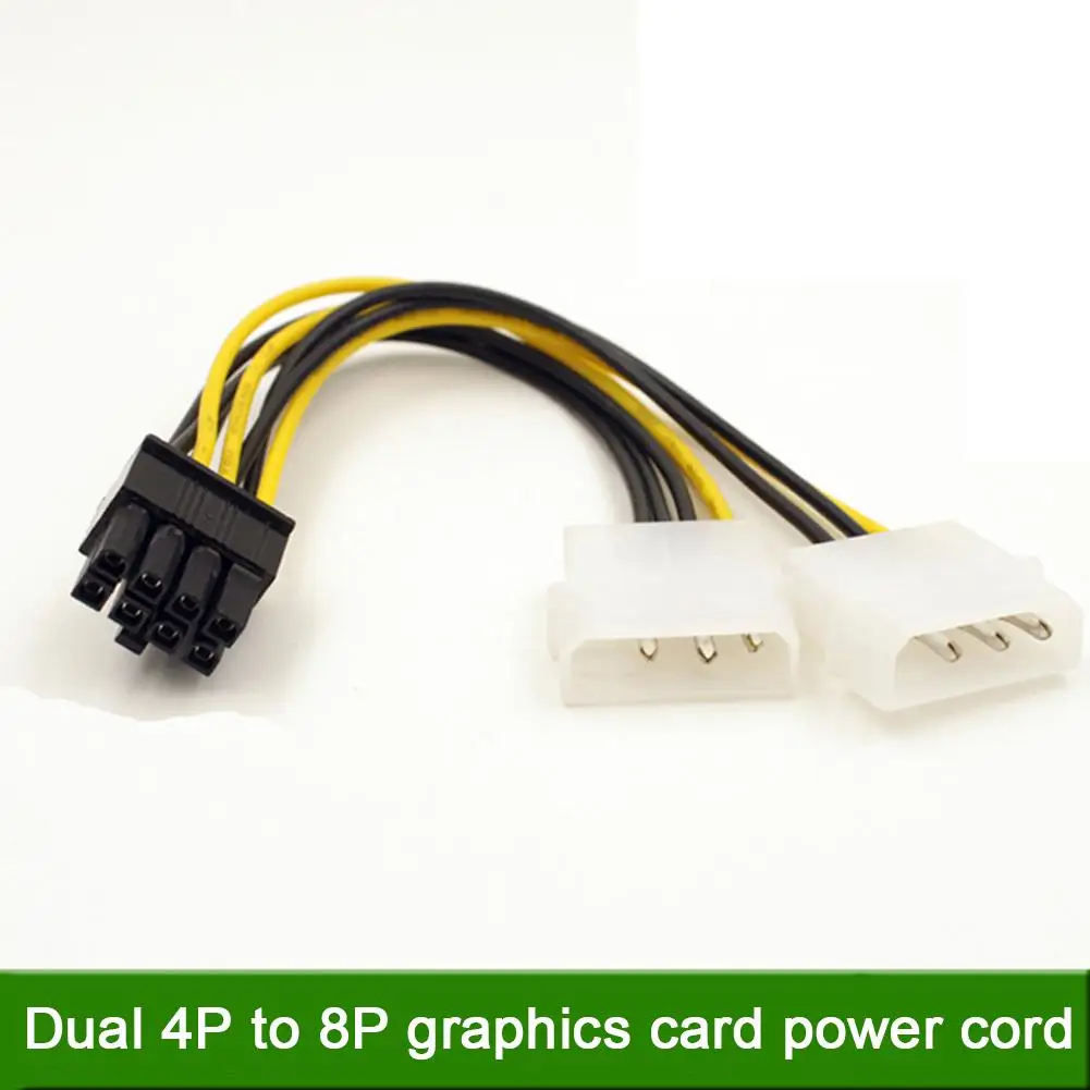 4Pin คู่กับ8Pin การ์ดวิดีโอตัวผู้ตัวเมียสายไฟ8ขา PCI Express TO DUAL 4 PIN Molex กราฟิกการ์ดเชื่อมต่อกับสายไฟ