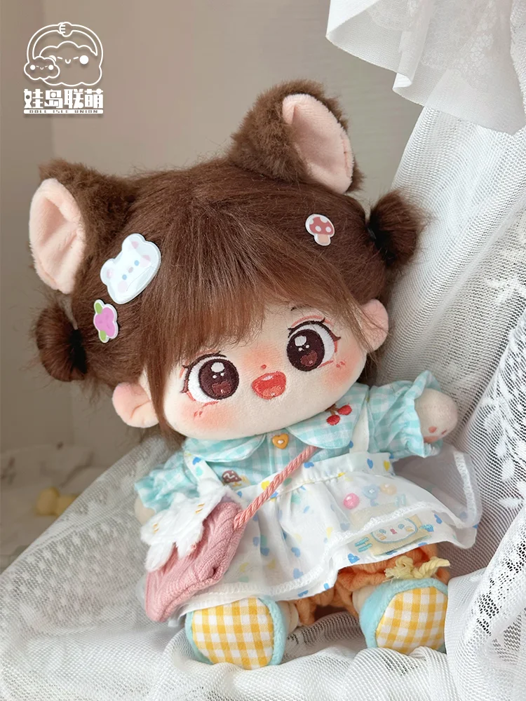 Animal Dog Cat Costume Clothes Outfit Suit For 20cm Plush Doll Toys Apple Hat Cute Cosplay