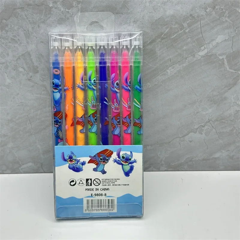 8 Farben Disney Cartoon Lilo & Stich Gel Stift Anime Farb malerei Graffiti Stift Markierung stifte Student Briefpapier für Kinder