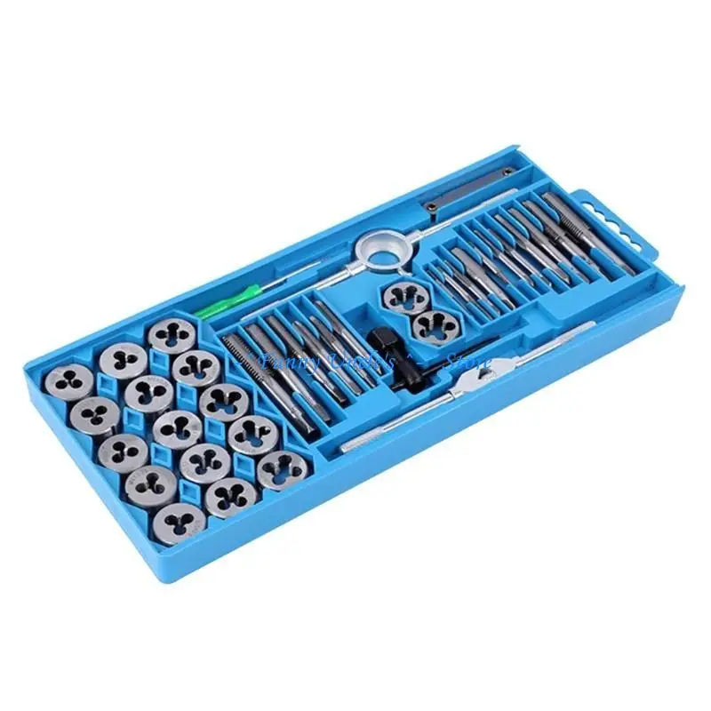 

E7CD 40pc Versatile Tap and Die Set Thread Repair Drill for Home and Workshop Tasks