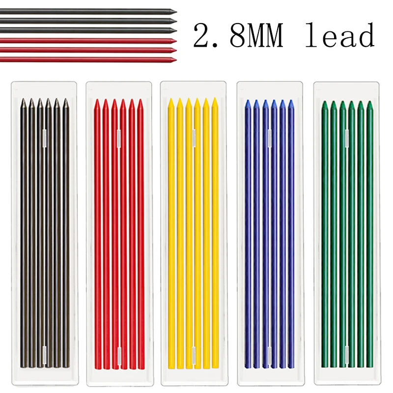 

3Box/Set 2B 2.8mm Woodworking Mechanical Pencil Replaceable Lead Deep Hole Marking Architectural Painting Pencil Lead Core